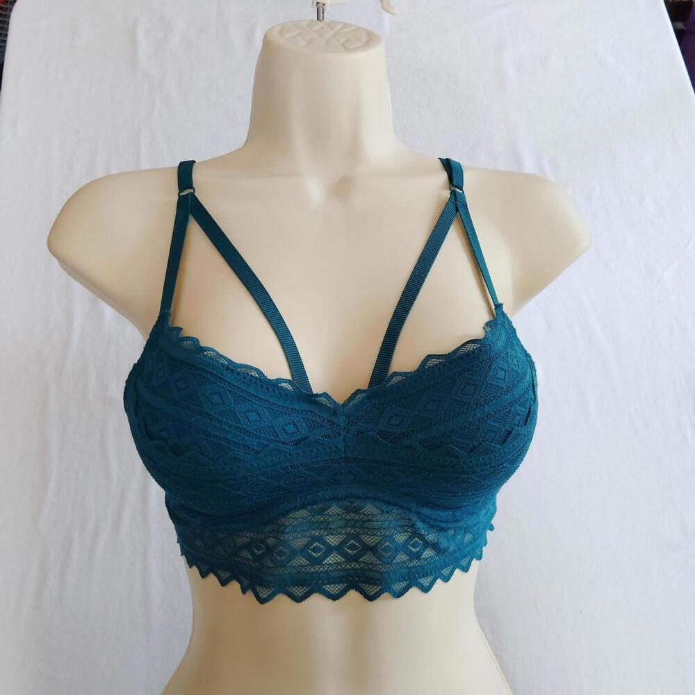 Victoria's Secret PINK Women's Blue and Green Bra